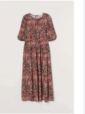 H&M Floral Dress in Pink, Coral and Green